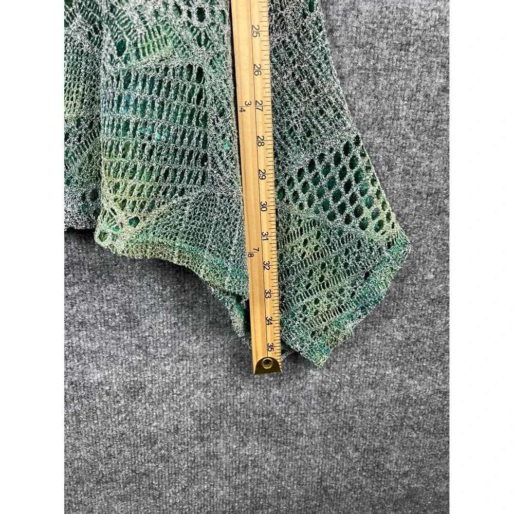 Lily by Firatoglu Tunic Tank Women XL Green Blue Excellent Crochet Sharkbite Hem - Picture 9 of 12